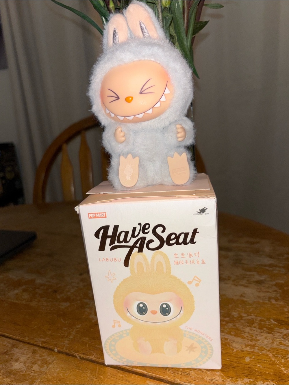 Pop Mart Labubu Figure โ Light Gray Fluffy